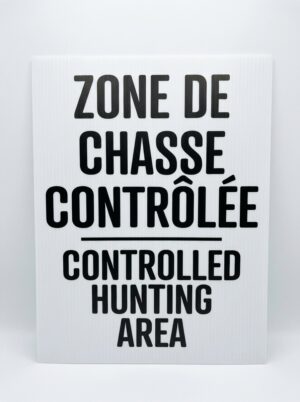 Bilingual Controlled Hunting Area Sign
