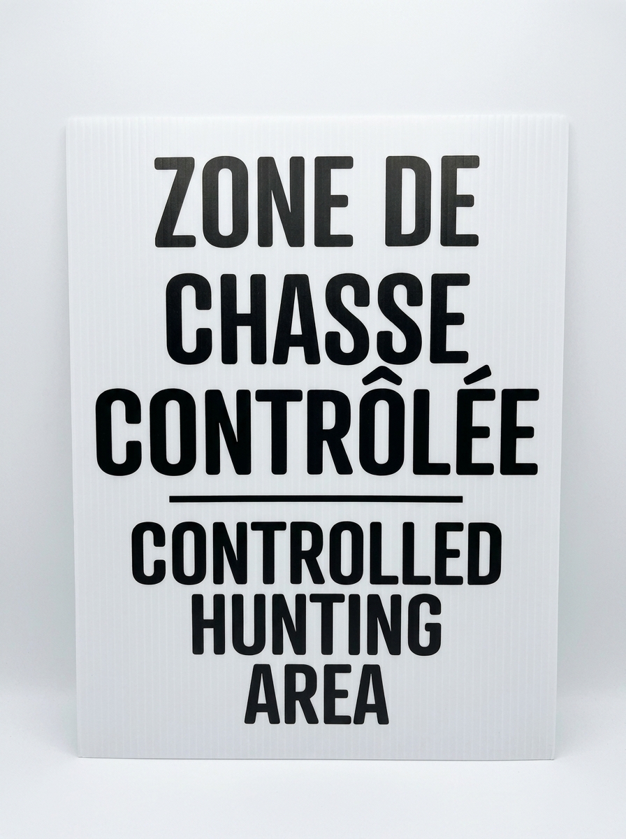 Bilingual Controlled Hunting Area Sign