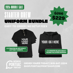 Starter Crew Uniform Bundle | 4 Printed Tees & 4 Hoodies