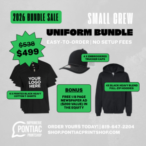 Small Crew Uniform Bundle | 6 Tees, 4 Full-Zip Hoodies & 4 Caps